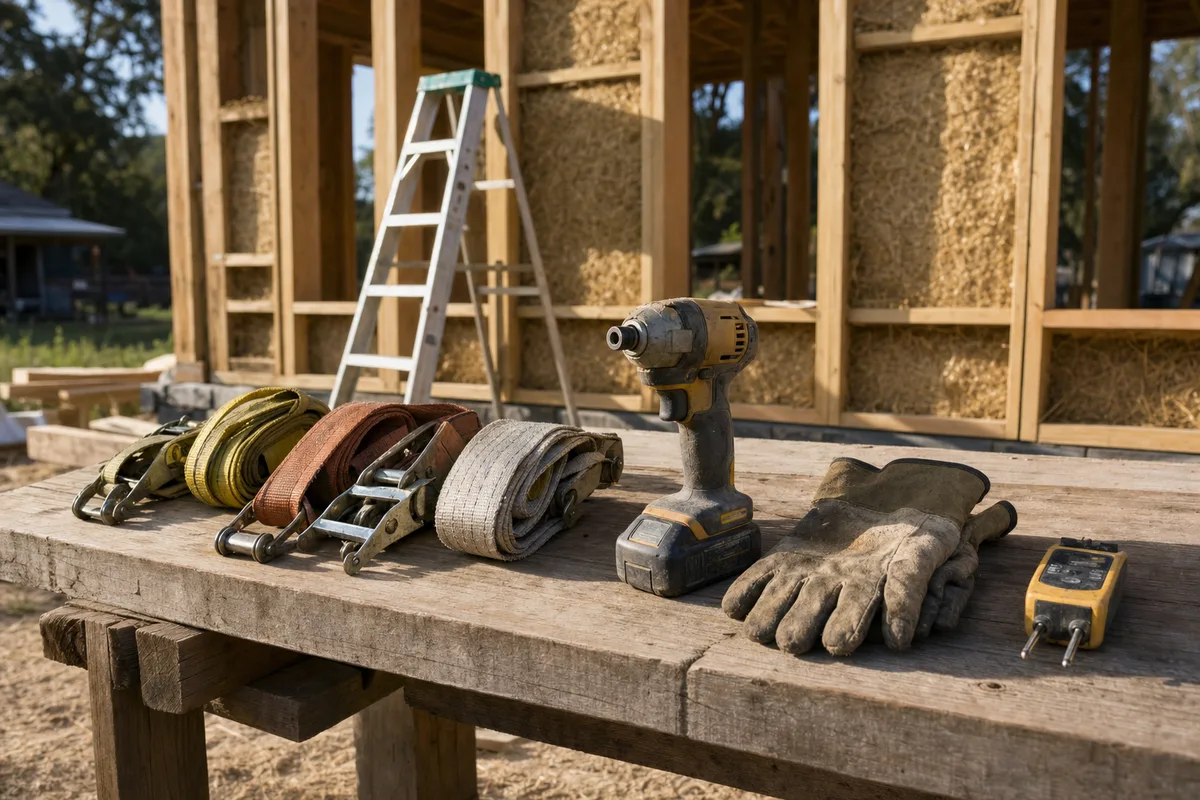 Outillage auto-construction paille : la liste par étape